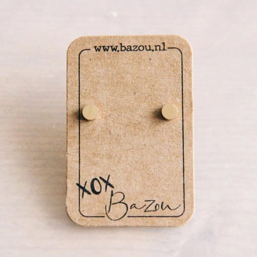 Bazou: Roestvrijstalen mini oorstekers rond - goud